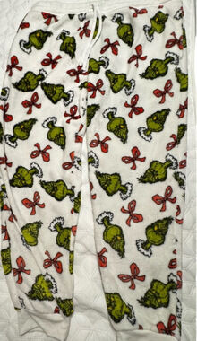 Grinch Print Plush Pants